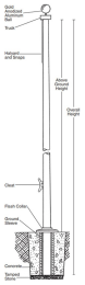 External - Commercial - Fiberglass - Flagpole - 25x6