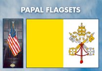Indoor - Religious - Papal Complete Indoor Flag Set - 9ft