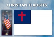 Indoor - Religious - Christian Complete Indoor Flag Set - 8ft