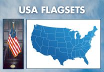 Indoor - U.S.A. Complete Indoor Flag Set - 9ft