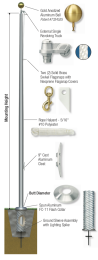 External - Commercial - Aluminum - Flagpole - 25x5